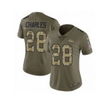 Women Nike Denver Broncos #28 Jamaal Charles Limited Olive Camo 2017 Salute to Service NFL Jersey
