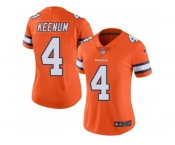 Women Nike Denver Broncos #4 Case Keenum Orange Stitched NFL Limited Rush Jersey