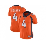 Women Nike Denver Broncos #4 Case Keenum Orange Team Color Stitched NFL Vapor Untouchable Limited Jersey