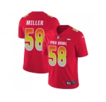 Women Nike Denver Broncos #58 Von Miller Red Stitched NFL Limited AFC 2018 Pro Bowl Jersey