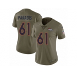 Women Nike Denver Broncos #61 Matt Paradis Limited Olive 2017 Salute to Service NFL Jersey