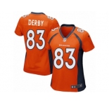 Women Nike Denver Broncos #83 A.J. Derby Game Orange Team Color NFL Jersey