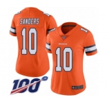 Women's Denver Broncos #10 Emmanuel Sanders Limited Orange Rush Vapor Untouchable 100th Season Football Jersey