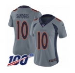 Women's Denver Broncos #10 Emmanuel Sanders Limited Silver Inverted Legend 100th Season Football Jersey