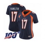Women's Denver Broncos #17 DaeSean Hamilton Navy Blue Alternate Vapor Untouchable Limited Player 100th Season Football Jersey