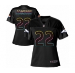 Women's Denver Broncos #22 Kareem Jackson Game Black Fashion Football Jersey