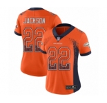 Women's Denver Broncos #22 Kareem Jackson Limited Orange Rush Drift Fashion Football Jersey