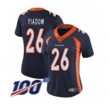 Women's Denver Broncos #26 Isaac Yiadom Navy Blue Alternate Vapor Untouchable Limited Player 100th Season Football Jersey