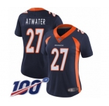 Women's Denver Broncos #27 Steve Atwater Navy Blue Alternate Vapor Untouchable Limited Player 100th Season Football Jersey