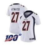 Women's Denver Broncos #27 Steve Atwater White Vapor Untouchable Limited Player 100th Season Football Jersey