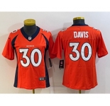 Women's Denver Broncos #30 Terrell Davis Orange 2022 Vapor Untouchable Stitched NFL Nike Limited Jersey