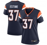 Women's Denver Broncos #37 Audric Estime Navy 2024 Alternate Football Stitched Jersey