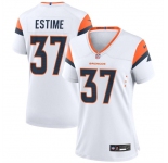 Women's Denver Broncos #37 Audric Estime White 2024 Football Stitched Jersey