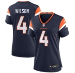 Women's Denver Broncos #4 Zach Wilson Navy 2024 Stitched Jersey