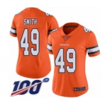 Women's Denver Broncos #49 Dennis Smith Limited Orange Rush Vapor Untouchable 100th Season Football Jersey