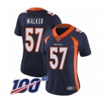 Women's Denver Broncos #57 Demarcus Walker Navy Blue Alternate Vapor Untouchable Limited Player 100th Season Football Jersey