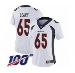 Women's Denver Broncos #65 Ronald Leary White Vapor Untouchable Limited Player 100th Season Football Jersey