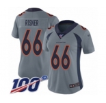Women's Denver Broncos #66 Dalton Risner Limited Silver Inverted Legend 100th Season Football Jersey