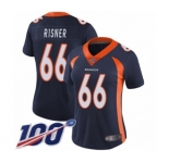 Women's Denver Broncos #66 Dalton Risner Navy Blue Alternate Vapor Untouchable Limited Player 100th Season Football Jersey