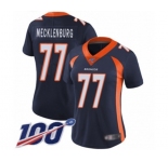 Women's Denver Broncos #77 Karl Mecklenburg Navy Blue Alternate Vapor Untouchable Limited Player 100th Season Football Jersey