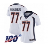 Women's Denver Broncos #77 Karl Mecklenburg White Vapor Untouchable Limited Player 100th Season Football Jersey