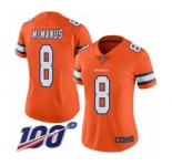 Women's Denver Broncos #8 Brandon McManus Limited Orange Rush Vapor Untouchable 100th Season Football Jersey