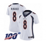 Women's Denver Broncos #8 Brandon McManus White Vapor Untouchable Limited Player 100th Season Football Jersey