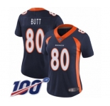 Women's Denver Broncos #80 Jake Butt Navy Blue Alternate Vapor Untouchable Limited Player 100th Season Football Jersey