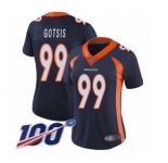 Women's Denver Broncos #99 Adam Gotsis Navy Blue Alternate Vapor Untouchable Limited Player 100th Season Football Jersey
