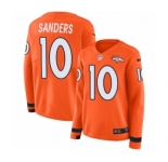 Women's Nike Denver Broncos #10 Emmanuel Sanders Limited Orange Therma Long Sleeve NFL Jersey