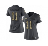 Women's Nike Denver Broncos #11 Carlos Henderson Limited Black 2016 Salute to Service NFL Jersey