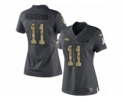 Women's Nike Denver Broncos #11 Carlos Henderson Limited Black 2016 Salute to Service NFL Jersey