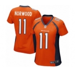 Women's Nike Denver Broncos #11 Jordan Norwood Game Orange Team Color NFL Jersey