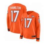 Women's Nike Denver Broncos #17 DaeSean Hamilton Limited Orange Therma Long Sleeve NFL Jersey
