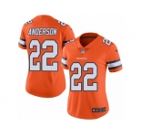 Women's Nike Denver Broncos #22 C.J. Anderson Limited Orange Rush NFL Jersey