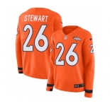 Women's Nike Denver Broncos #26 Darian Stewart Limited Orange Therma Long Sleeve NFL Jersey