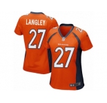 Women's Nike Denver Broncos #27 Brendan Langley Game Orange Team Color NFL Jersey
