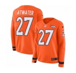 Women's Nike Denver Broncos #27 Steve Atwater Limited Orange Therma Long Sleeve NFL Jersey