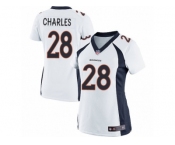 Women's Nike Denver Broncos #28 Jamaal Charles Limited White NFL Jersey