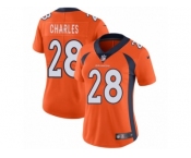 Women's Nike Denver Broncos #28 Jamaal Charles Vapor Untouchable Limited Orange Team Color NFL Jersey