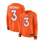 Women's Nike Denver Broncos #3 Colby Wadman Limited Orange Therma Long Sleeve NFL Jersey