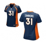 Women's Nike Denver Broncos #31 Justin Simmons Navy Blue Alternate NFL Jersey