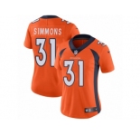 Women's Nike Denver Broncos #31 Justin Simmons Vapor Untouchable Limited Orange Team Color NFL Jersey