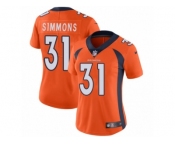 Women's Nike Denver Broncos #31 Justin Simmons Vapor Untouchable Limited Orange Team Color NFL Jersey