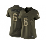 Women's Nike Denver Broncos #6 Mark Sanchez Green Stitched NFL Limited Salute to Service Jersey