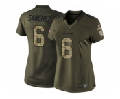 Women's Nike Denver Broncos #6 Mark Sanchez Green Stitched NFL Limited Salute to Service Jersey