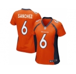 Women's Nike Denver Broncos #6 Mark Sanchez Orange Team Color Stitched NFL New Elite Jersey