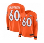Women's Nike Denver Broncos #60 Connor McGovern Limited Orange Therma Long Sleeve NFL Jersey