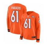 Women's Nike Denver Broncos #61 Matt Paradis Limited Orange Therma Long Sleeve NFL Jersey