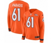Women's Nike Denver Broncos #61 Matt Paradis Limited Orange Therma Long Sleeve NFL Jersey